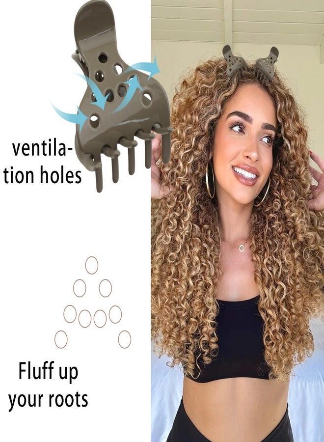 Foaryoer 9 Pcs Hair Volume Clip for Roots, Root Lifting Hair Clips for Volume,Curly Hair Clips Volume Root Clips for Curly Hair,No Crease Volumizing Claw Clamps for Bouncy Curls(Black +White+ Brown) - Image 4